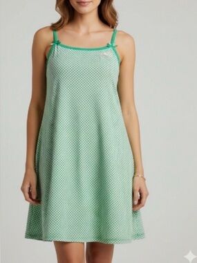 Wild Fable Womens Junior Green White Check Slip Mini Dress Spaghetti Strap Small